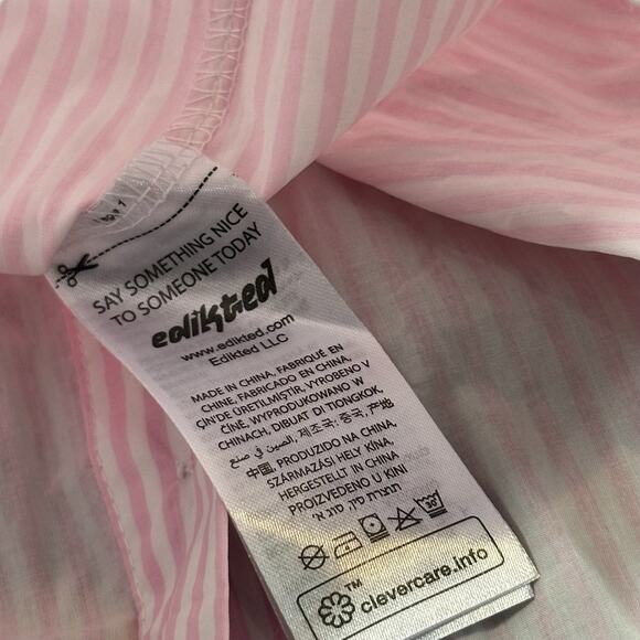 Edikted Women's Oversized Pinstripe Button Up Shirt Size S - Picture 6 of 7